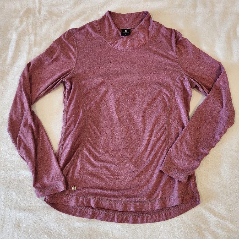 Daily Sports Agnes Long Sleeve Performance Shirt Womens Medium Pink Mock